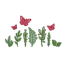 Sizzix Framelits Die & Stamp Set By 49 & Market / Vicki Boutin - Greenery Layers #1